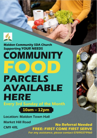 Community Food Parcels - 3rd Sunday 10-12 Maldon Town Hall