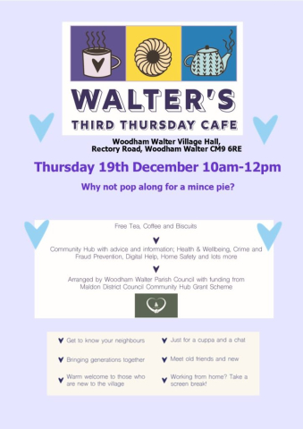 Walter's Cafe Thursday 19th December 2024