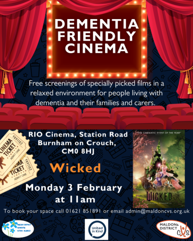 Dementia Friendly Cinema - Wicked - Monday 3rd February at 11am at RIO Cinema, Burnham on Crouch